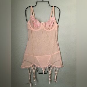 vtg Fredericks of Hollywood light peach? bustier set Women Medium